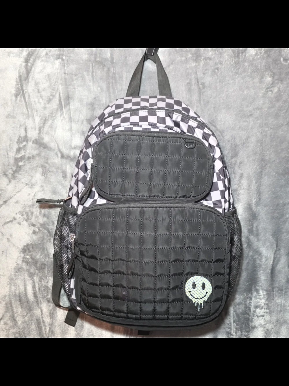 Cat & Jack Black and White Checkered Backpack